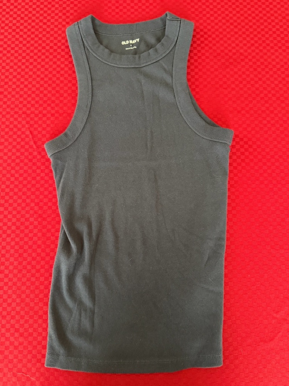 Old Navy Ribbed High Neck Tank Top - Navy Blue
